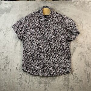 J Crew Men's‎ Large Blue Floral Flex Washed Slim Fit Button Down Lightweight